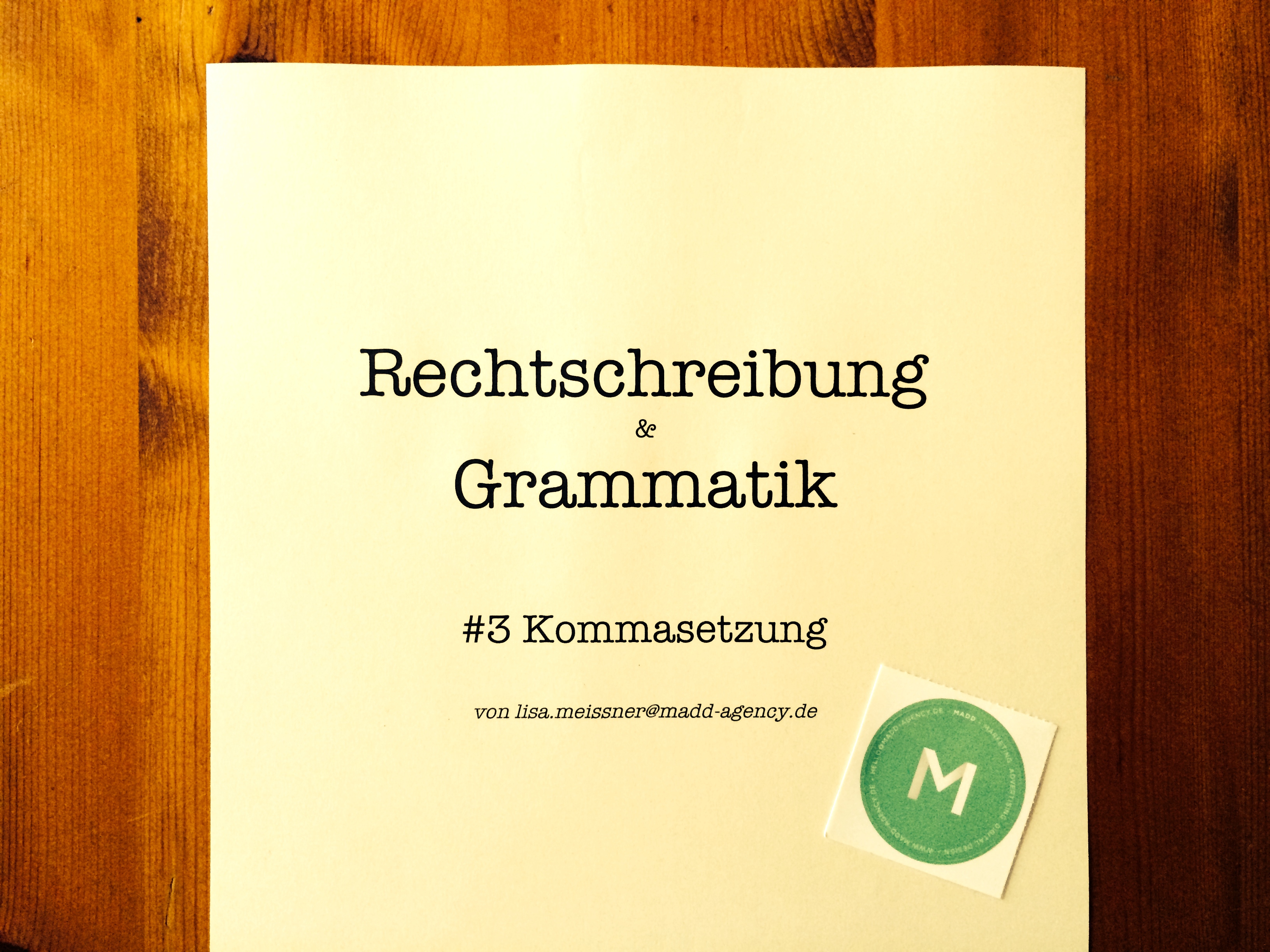 Rechtschreibung & Grammatik #3 – MADDazin